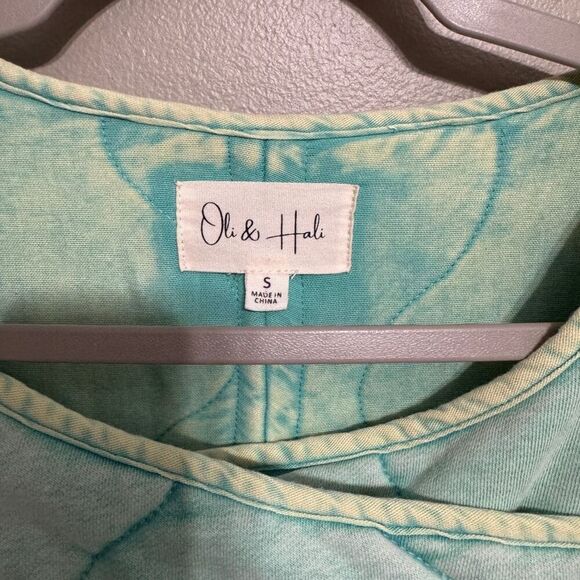 Oli & Hali Oversize Quilted Crop Jacket in sea green, Size Small - Picture 5 of 9